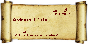 Andresz Lívia névjegykártya